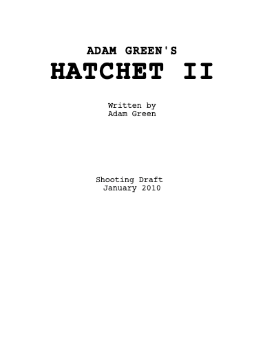 HATCHET II - Autographed Screenplay