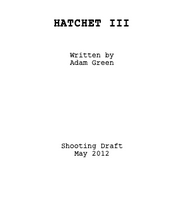 HATCHET III - Autographed Screenplay